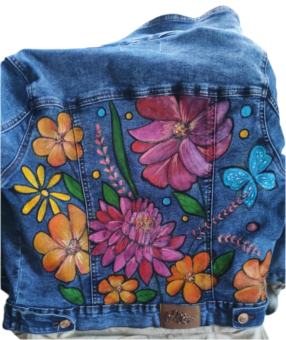 Jacket de Flores Rosa y Naranja