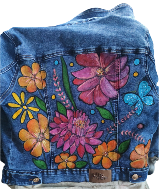 Jacket de Flores Rosa y Naranja