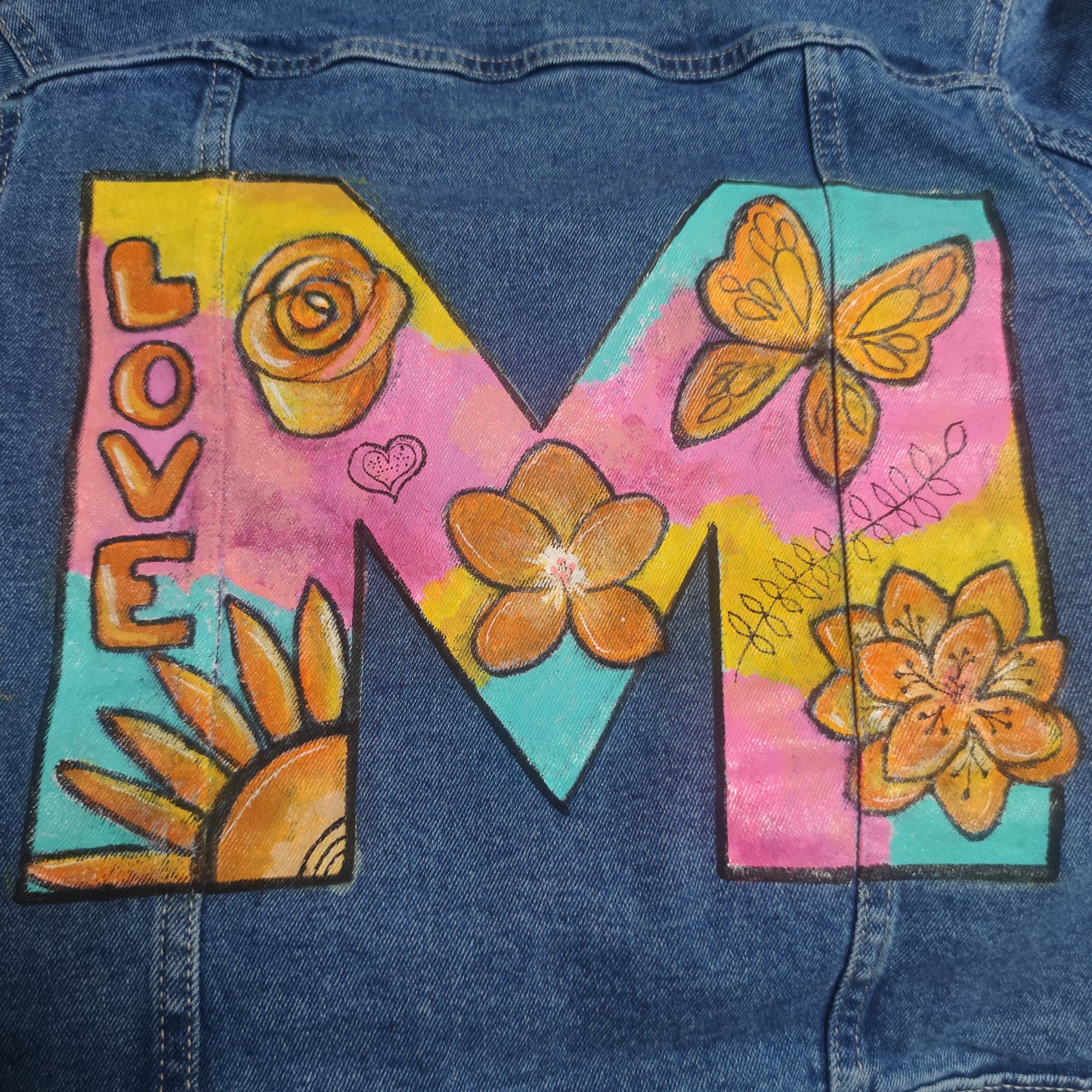 Jacket Letra y Flores