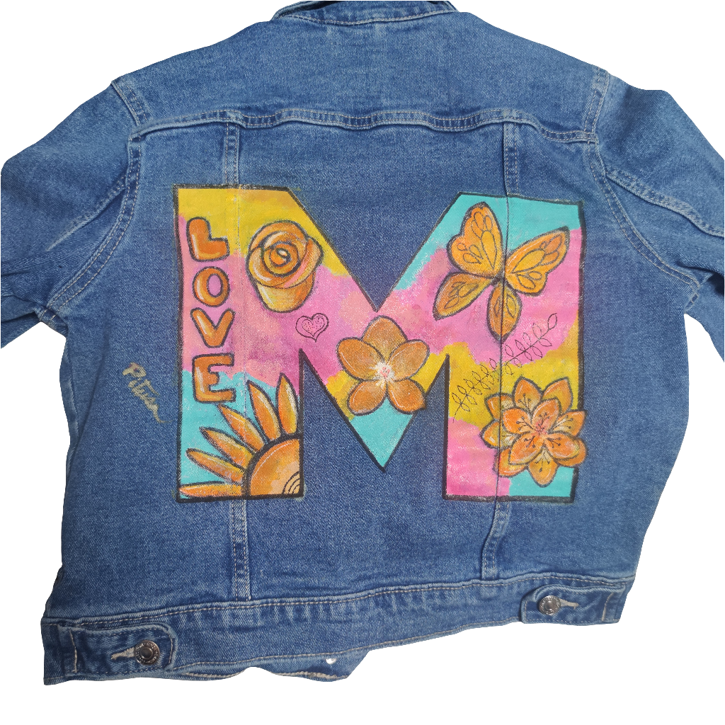 Jacket Letra y Flores