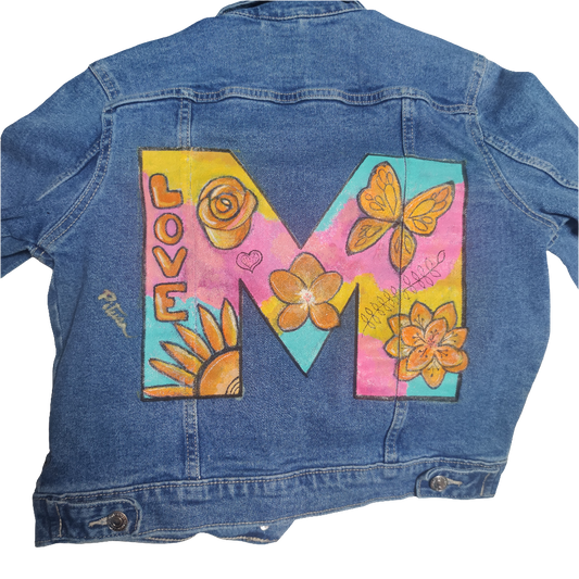 Jacket Letra y Flores